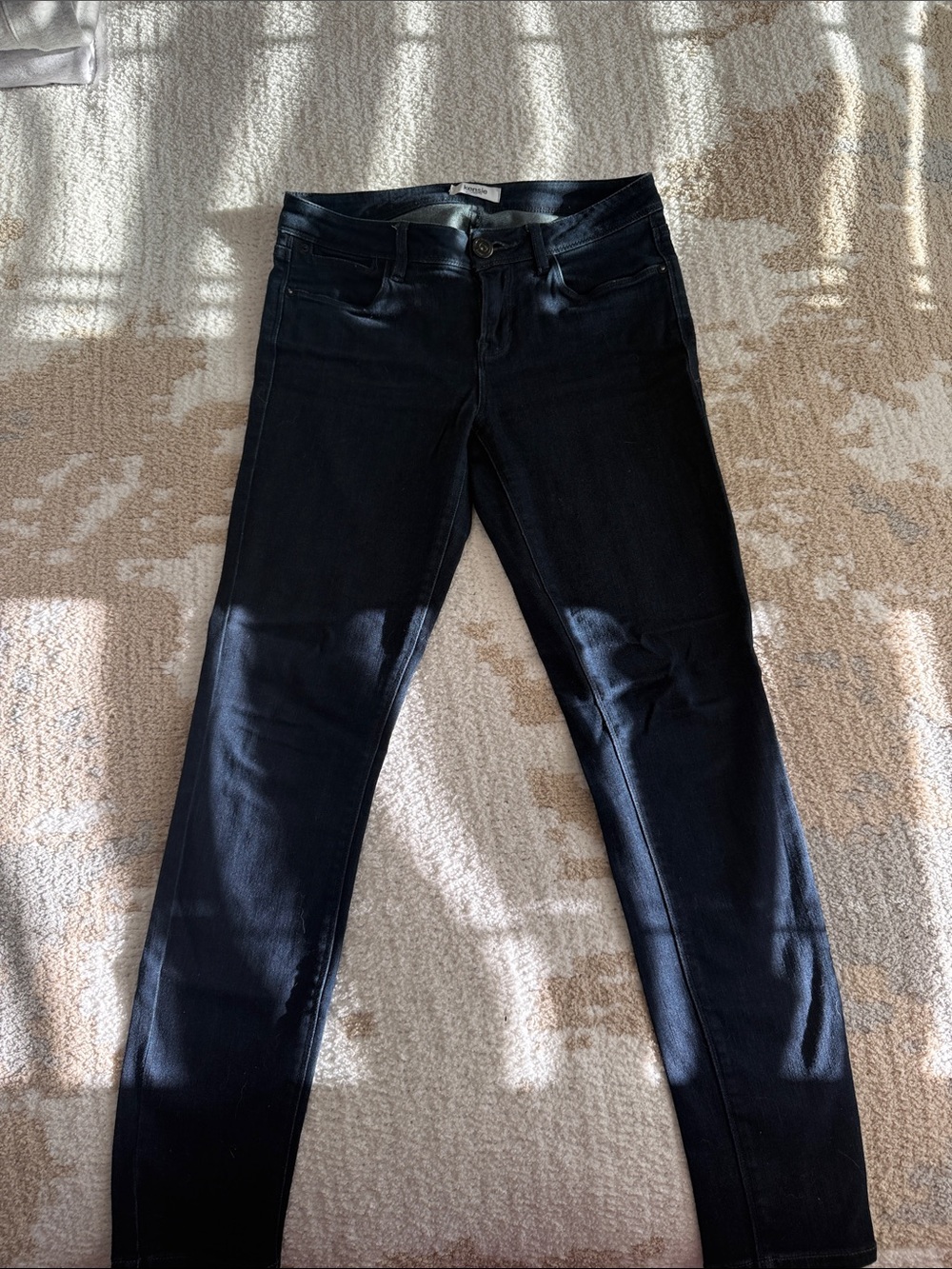 Kensie Ankle Biter Skinny Jeans - Black Denim